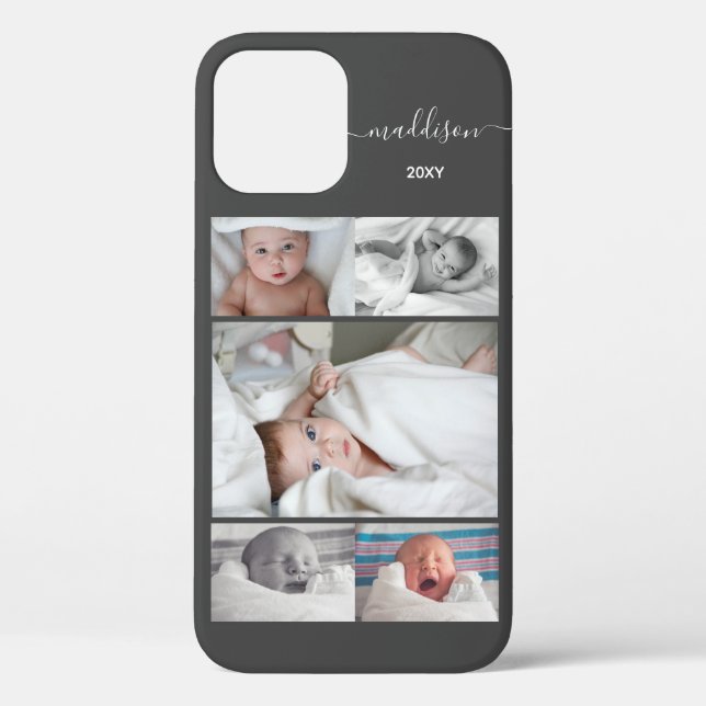 Coques Case-Mate iPhone Cinq photos de famille Collage Nouveau bébé (Verso)
