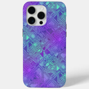 Coque iPhone 15 Pro Max Circuits de bonbons - bleu baie :