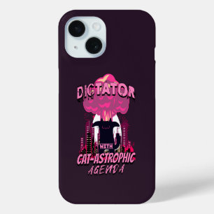 Coque Pour iPhone 15 Citation Catastrophique Funny Angry Cat