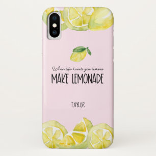 Case-Mate iPhone Case Citation d'aquarelle de citron personnalisé rose