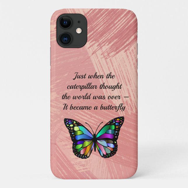 Coques Case-Mate iPhone Citation de papillon inspirant Elégant espoir (Dos)