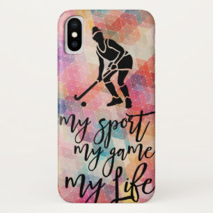 Coque iPhone X Citation d'hockey de champ mon sport mon jeu ma