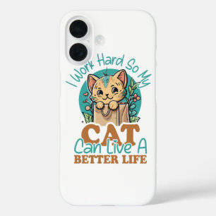 Coques iPhone 16 Citation drôle pour amateur de chat Graphique de c