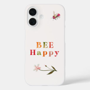 Coques iPhone 16 Citation Inspiration Abeille Rose Boho