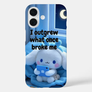 Coques iPhone 16 Citation motivante bleue esthétique mignonne