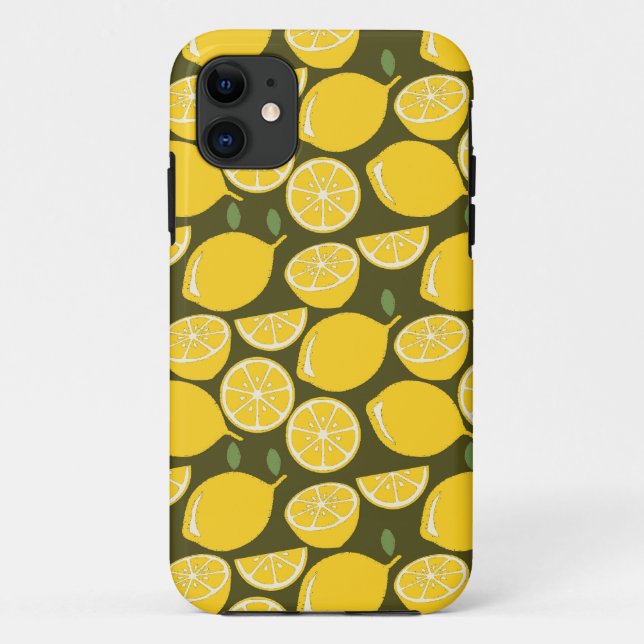 Coques Case-Mate iPhone Citron Jaune Moderne Amusant mignon (Dos)