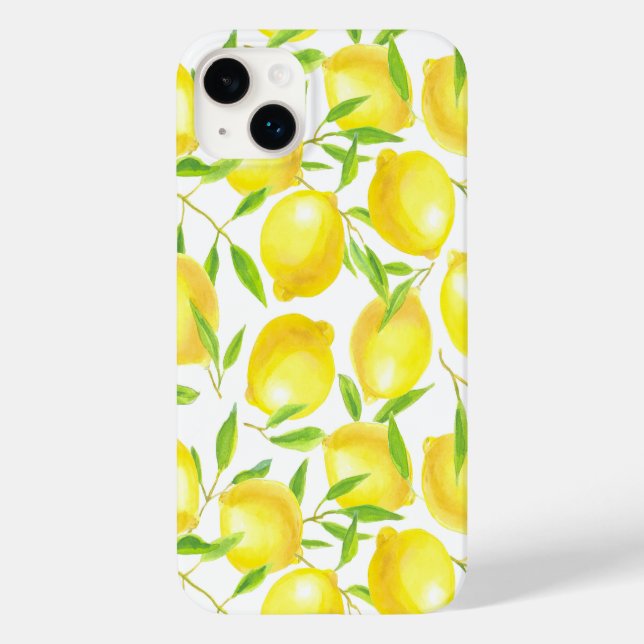 Coques Case-Mate iPhone Citrons et motif feuille (Verso)