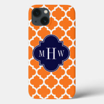 Citrouille Blanc Marocain #5 Navy 3 Monogramme Ini