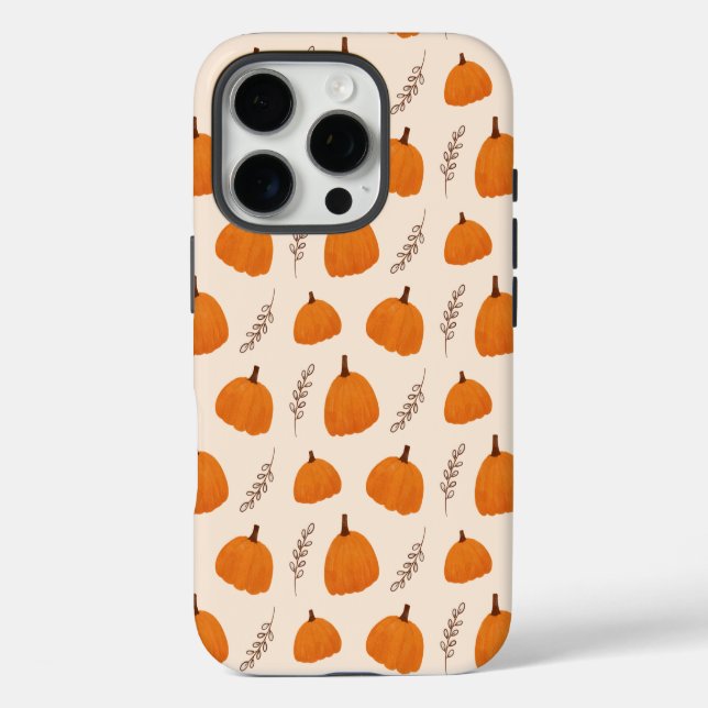 Coques Case-Mate iPhone Citrouille d'automne Motif Orange (Verso)