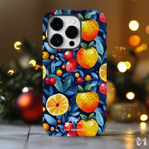 Coque Pour iPhone 14 Pro Citrus et Berry Wellness Blue & Orange