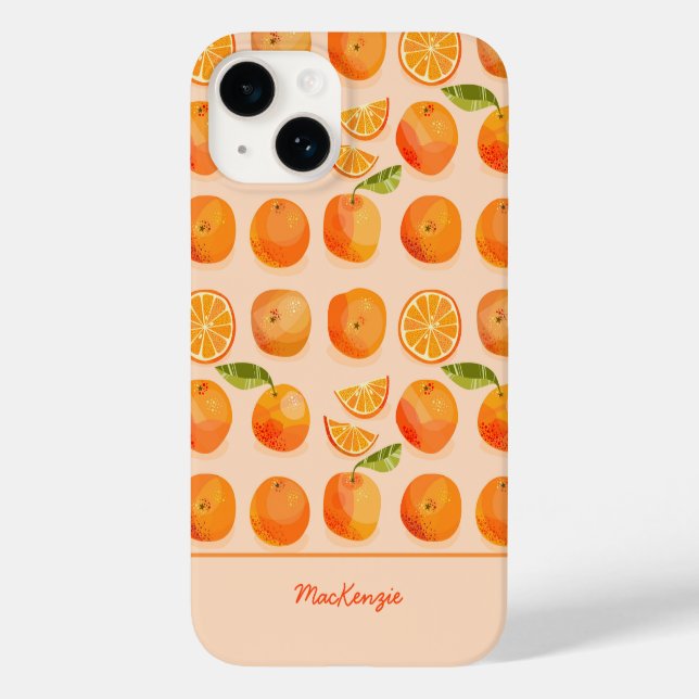 Coques Case-Mate iPhone Citrus Orange personnalisé (Verso)