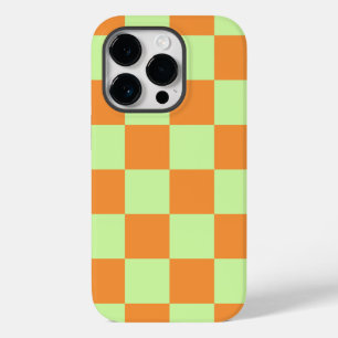 Coque Pour iPhone 14 Pro Citrus vert orange À damiers En vichy Motif
