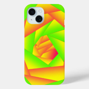 Coque Pour iPhone 15 Citrus vert orange jaune ombre abstrait Conception