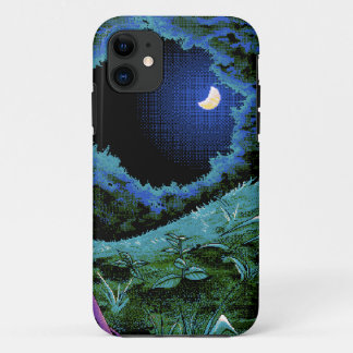 Coque iPhone 11 Clair de lune de pixel de 8 bits