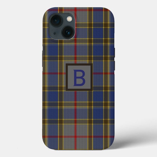 Coques Case-Mate iPhone Clan Balfour Plaid Monogramme (Verso)