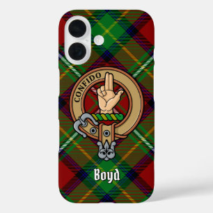 Coques iPhone 16 Clan Boyd Crest sur Tartan