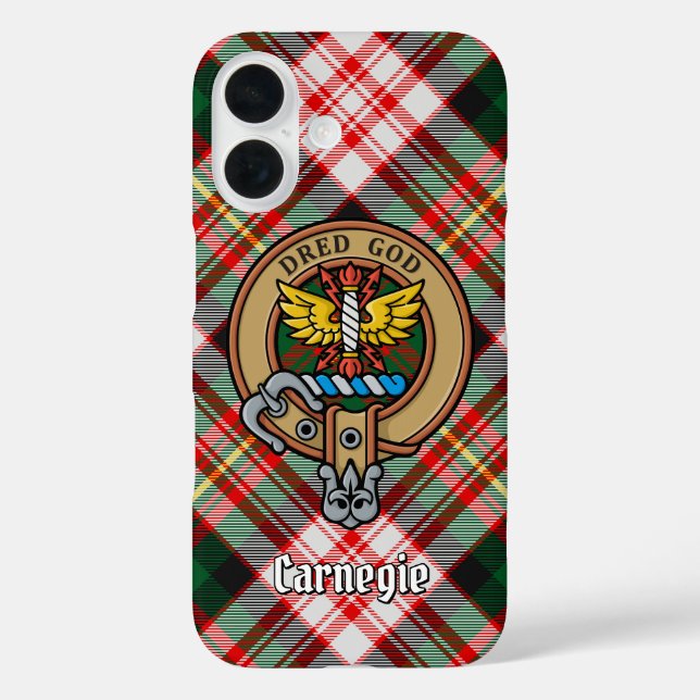 Coques Case-Mate iPhone Clan Carnegie Crest sur la robe Tartan (Verso)