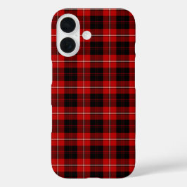 Coques iPhone 16 Clan Cunningham Tartan Bright Red et Black Plaid