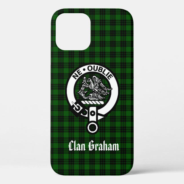 Coques Case-Mate iPhone Clan Graham Crest Badge et Tartan (Verso)