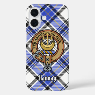 Coques iPhone 16 Clan Hannay Crest sur Tartan