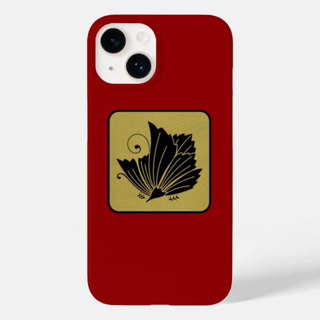 Coques Case-Mate iPhone Clan japonais Kamon Red Laquer et Gold Butterfly (Verso)