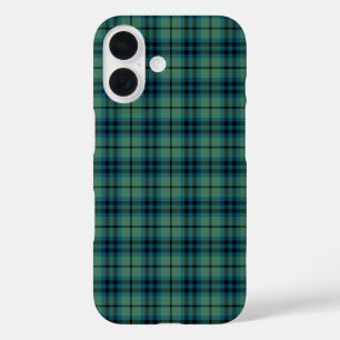 Coques iPhone 16 Clan Keith Tartan vert clair et bleu plaid