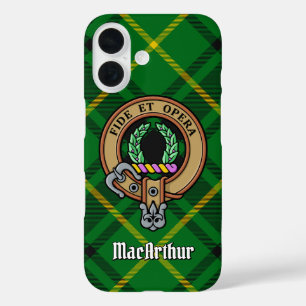 Coques iPhone 16 Clan MacArthur Crest sur Tartan