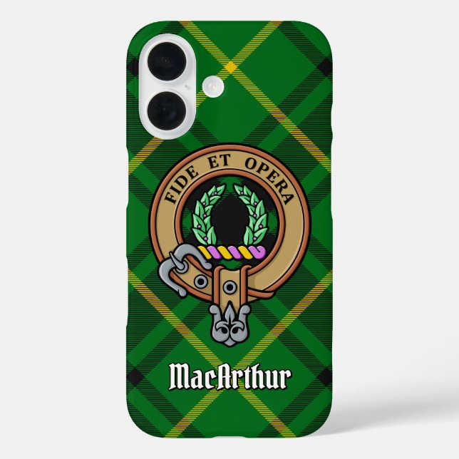 Coques Case-Mate iPhone Clan MacArthur Crest sur Tartan (Verso)