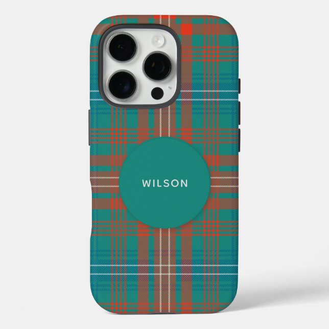 Coques Case-Mate iPhone Clan Plaid Wilson Turquoise Rustique Tartan (Verso)