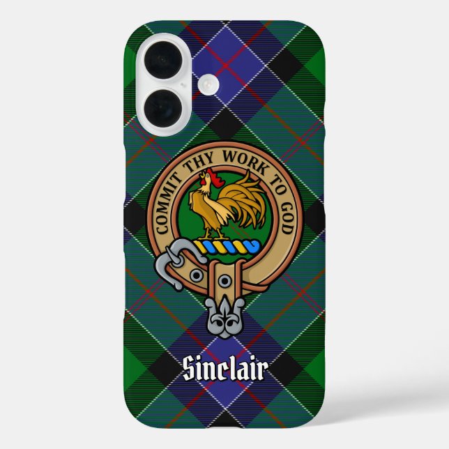 Coques Case-Mate iPhone Clan Sinclair Crest sur la chasse Tartan (Verso)