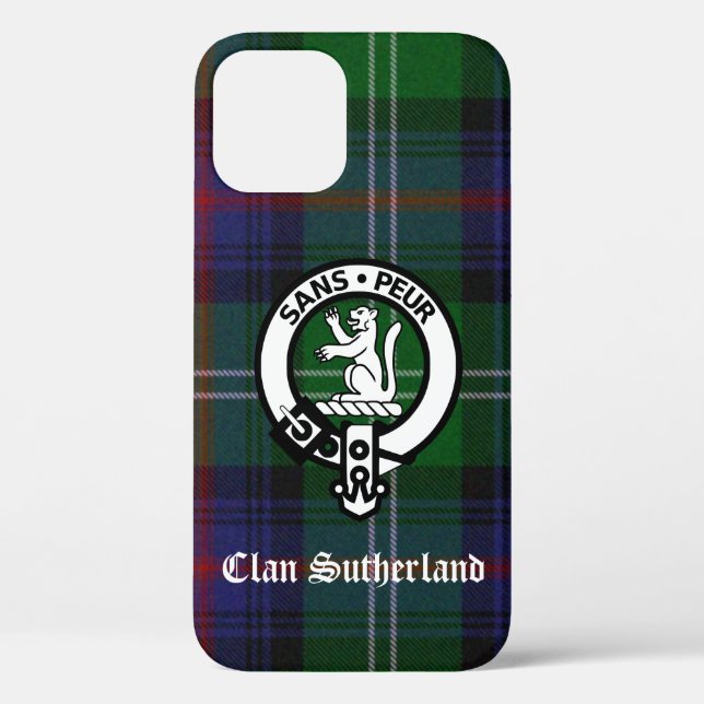 Coques Case-Mate iPhone Clan Sutherland Crest & Tartan (Verso)