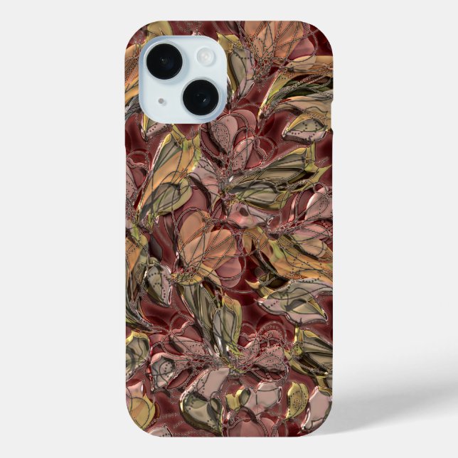 Coques Case-Mate iPhone Classé Chic Retro Faux brillant joli motif floral (Verso)