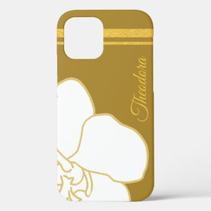 Case-Mate iPhone Case Classic Blanc Or Flower Elegant Golden Backgaund