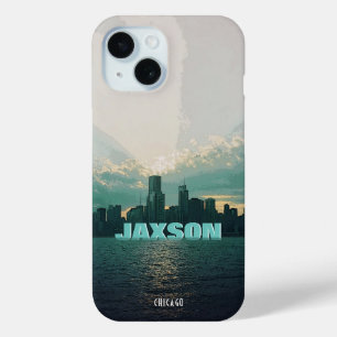 Coque Pour iPhone 15 Classic Chicago Skyline Lake Michigan