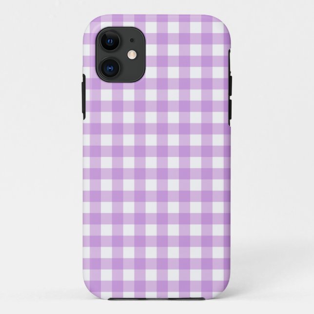 Coques Case-Mate iPhone Classic En vichy Vérifier Plaid Motif Lilac (Dos)