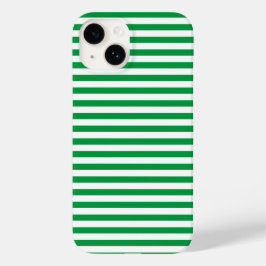 Coque Pour iPhone 14 Classique moderne vert et blanc rayé