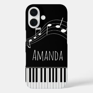 Coques iPhone 16 Clavier de piano et notes musicales
