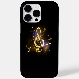 Coque Pour Pour iPhone 14 Pro Max Clé de Sol en Or Musique