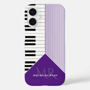Coques iPhone 16 Clés de piano classiques   royal violet