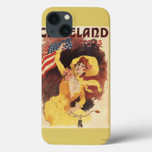 iPhone 13 Coque Cleveland va à vélo la fille américaine en jaune