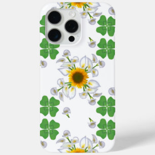 Coque iPhone 15 Pro Max Clocher de chance avec tournesol et Calla Lily