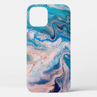 Case-Mate iPhone Case Closeup of mixed blue and white abstract marble te