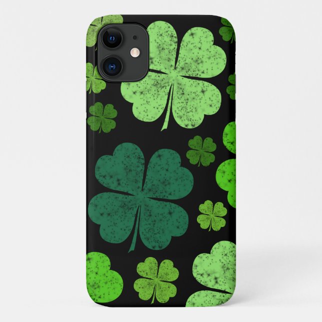 Coques Case-Mate iPhone Clovers verts, Lucky Clovers, Saint Patrick's Day (Dos)