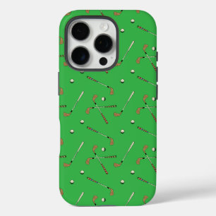 Coques iPhone 16 Pro Club de golf moderne Motif vert