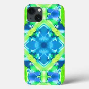 Case-Mate iPhone Case Cobalt Blue et Lime Green Tie Dye Motif