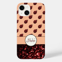 Coccinelle rouge foncé paillettes scintillantes pê