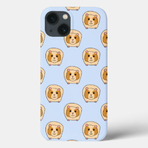 Etui iPhone 13 Cochons de Guinée sur le bleu.