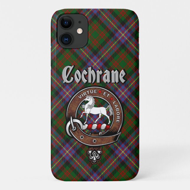 Coques Case-Mate iPhone Cochrane Clan Badge & Tartan Phone Case (Dos)
