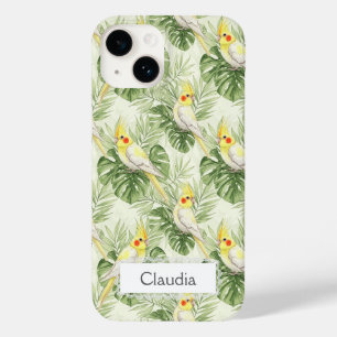 Coque Pour iPhone 14 Cockatiel Lutino Mignon Plantes Tropicales Personn