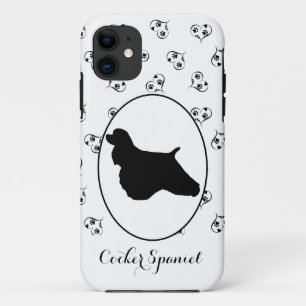 Case-Mate iPhone Case Cocker Spaniel Silhouette Coeurs et Empreintes de 